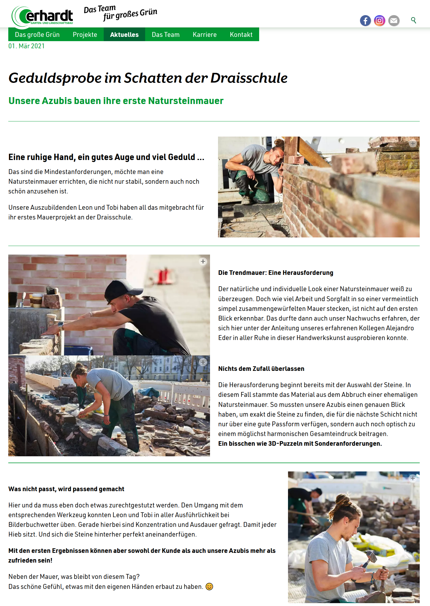 Corporate Blogging Natursteinmauerbau Erhardt Galabau