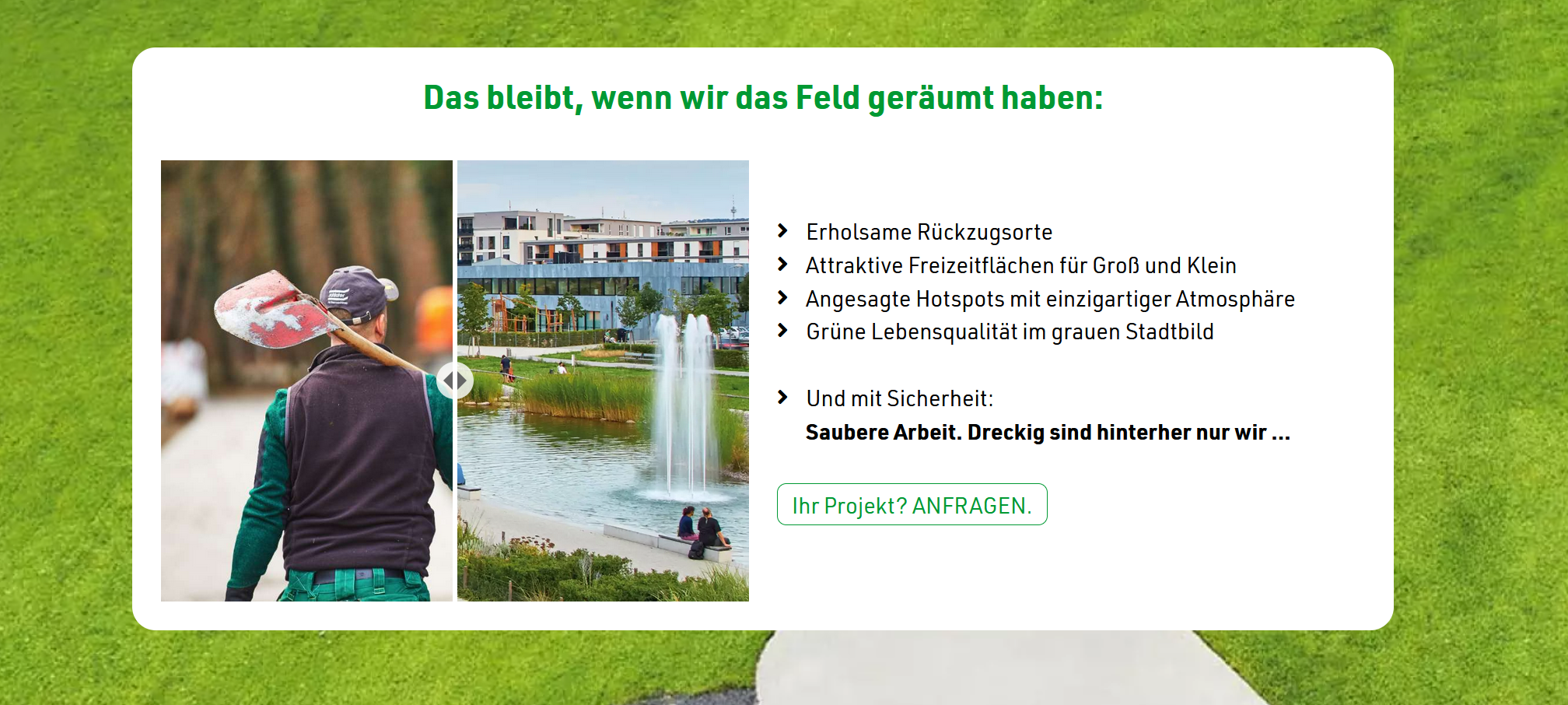 Firmenwebsite Erhardt Galabau Screenshot Startseite