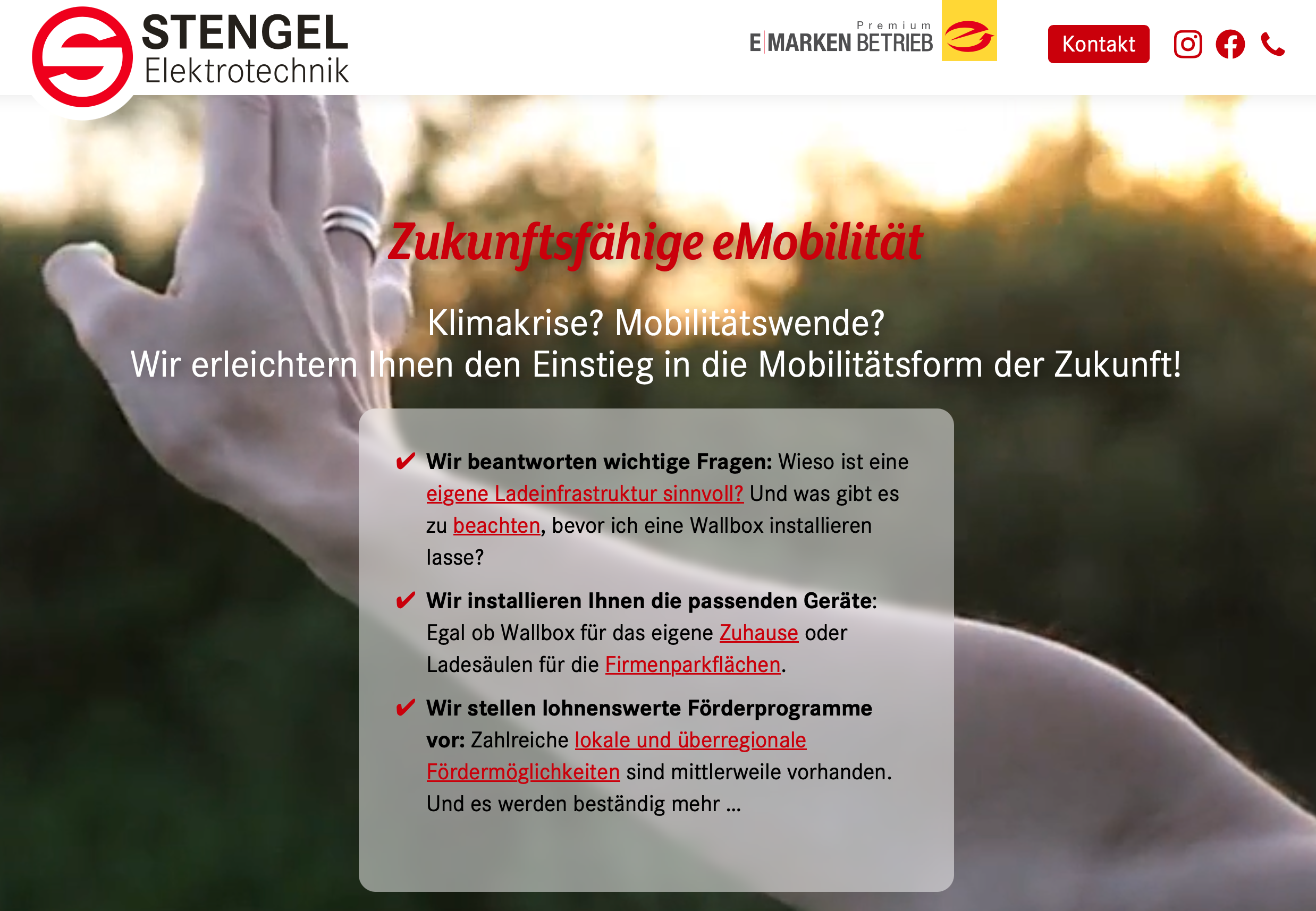 Landingpage Stengel Elektrotechnik Wallboxen